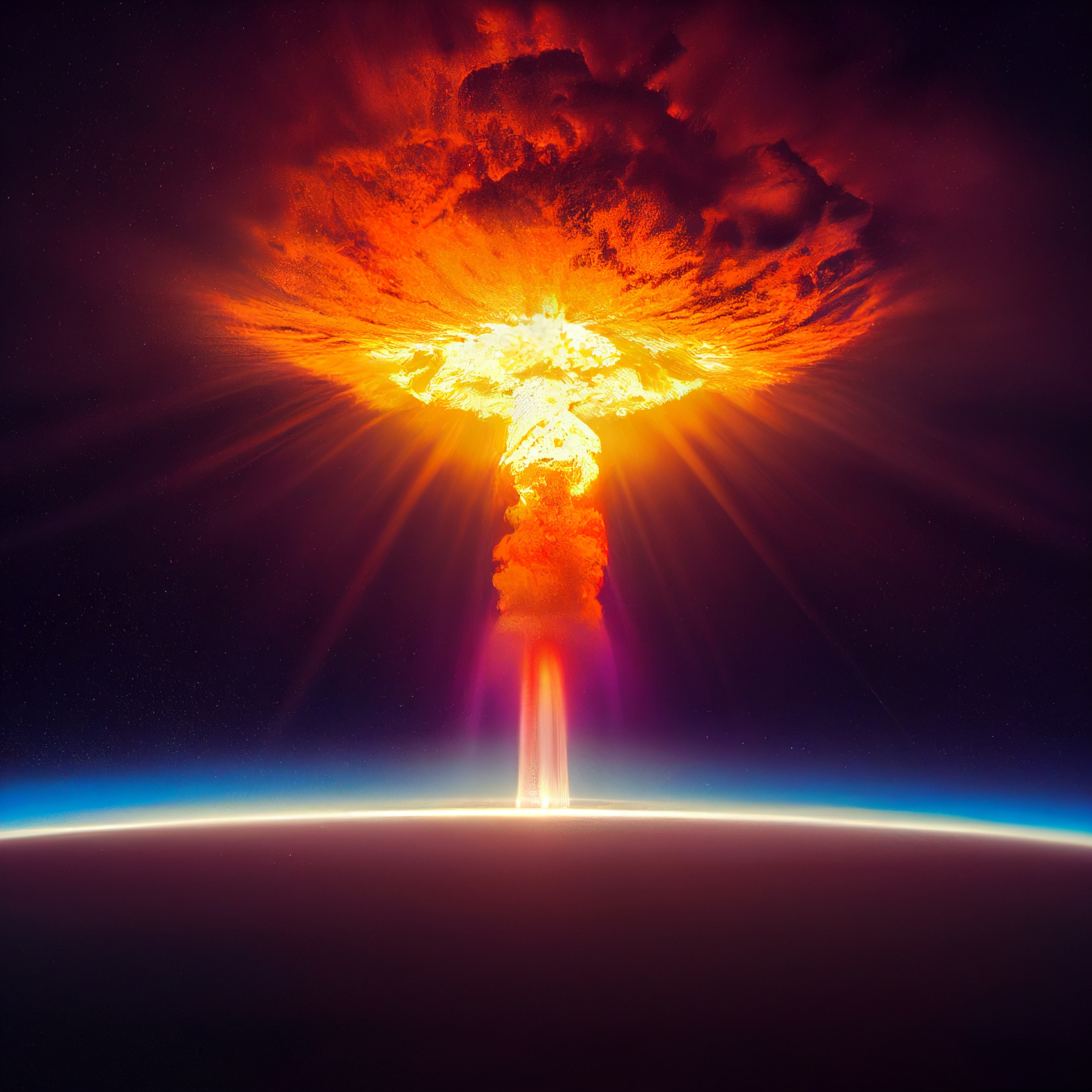 Nuclear Bomb Explosion. Mushroom cloud