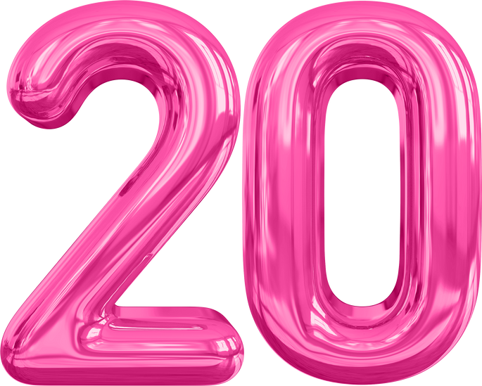 Number 20 Pink