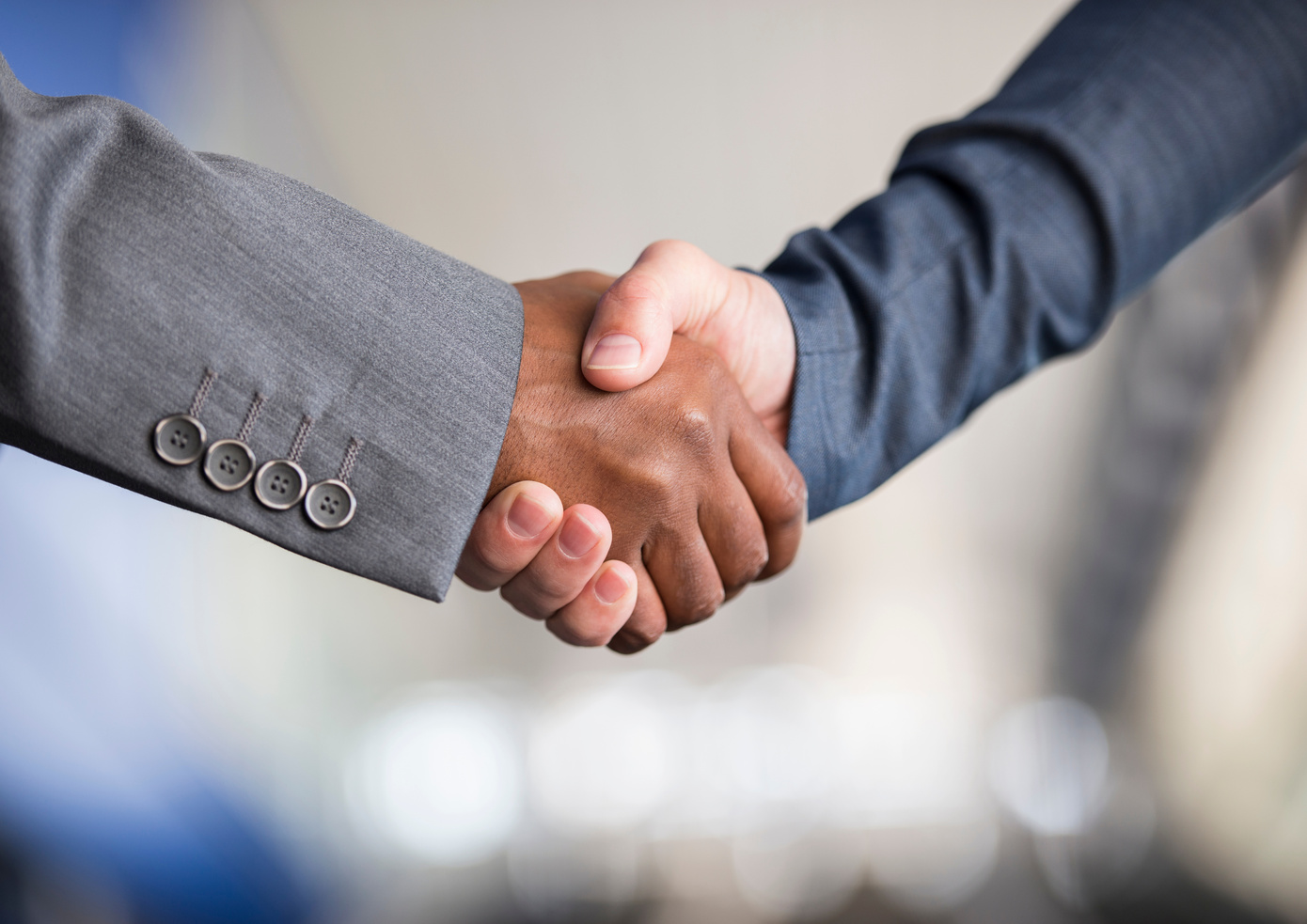 Business deal closing.